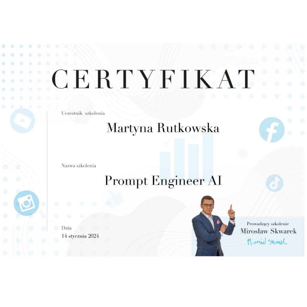 O mnie certyfikat prompt engineer ai