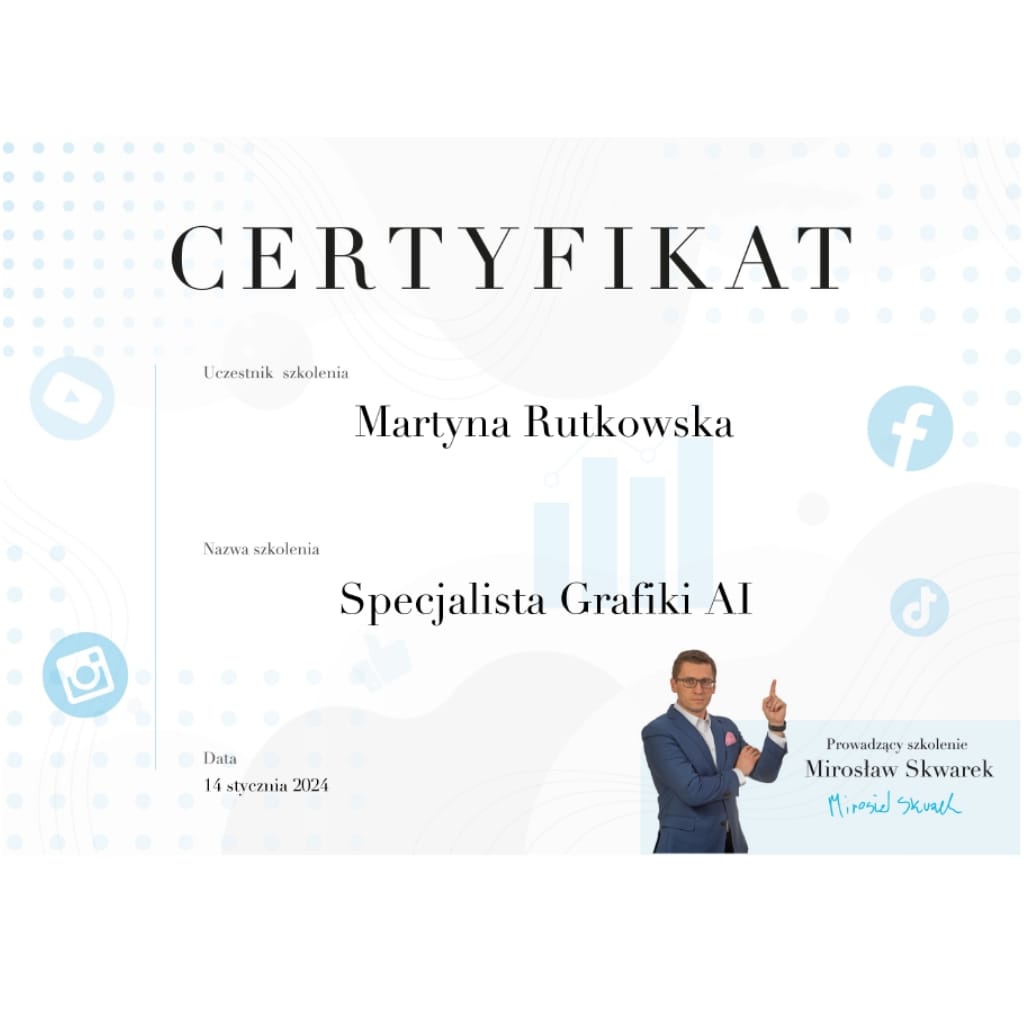 O mnie certyfikat specjalista grafiki ai