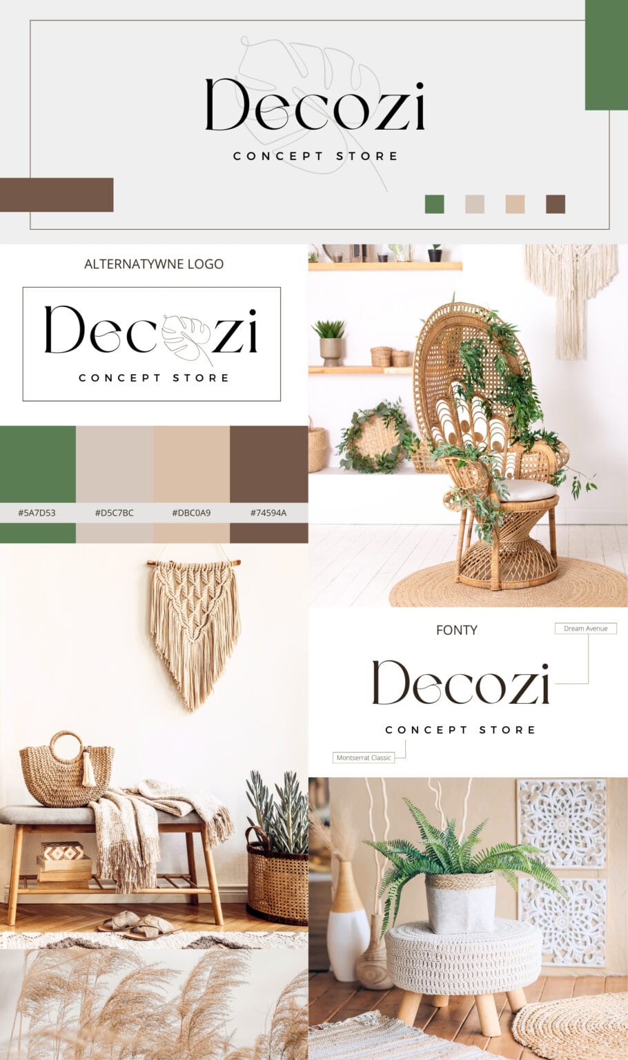 Usługi dodatkowe Identyfikacja wizualna dla sklepu z wyposażeniem wnętrz w stylu boho